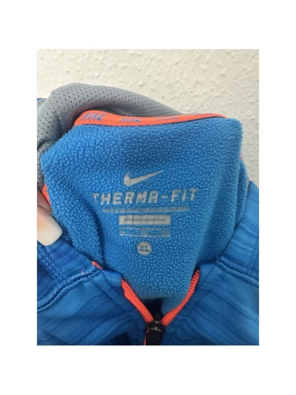 Nike Therma Fit Zip Front Hooded Sweatshirt Youth XL Blue Athleisure Sporty - Picture 3 of 9